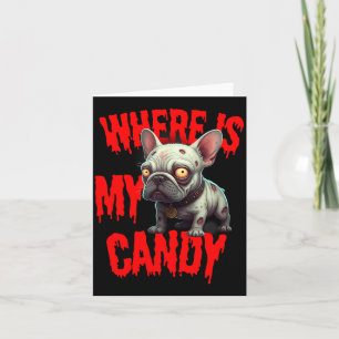 Zombie fransk bulldogg Halloween Kort