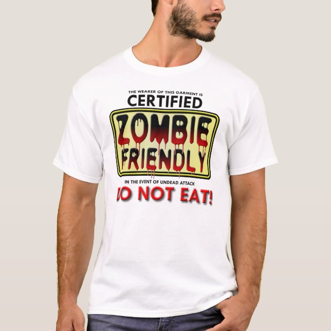 Zombie Friendly Funny T-shirt (Framsida)