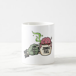 Zombie Fuel Brain Funny Halloween Kaffemugg