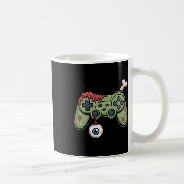 Zombie Gamer Controller With Eyell And Halloween G Kaffemugg (Höger)