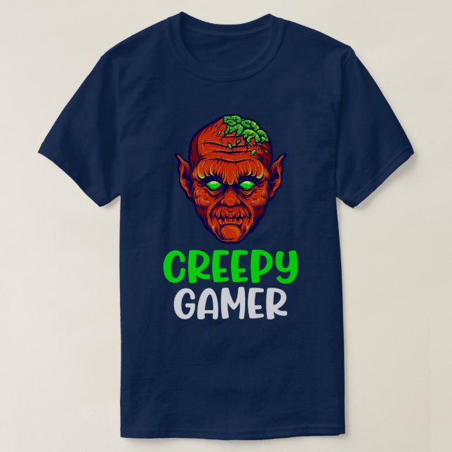 Zombie Gamer Creepy Halloween Video Game Skeleton  T Shirt (Design framsida)