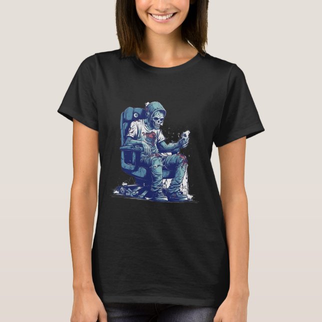 Zombie Gamer Halloween Costume Gaming Video-spel C T Shirt (Framsida)