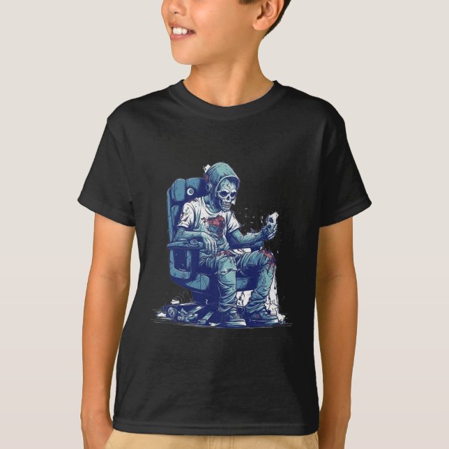 Zombie Gamer Halloween Costume Gaming Video-spel C T Shirt (Framsida)