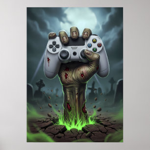 Zombie Gamer Hand - Odöd Controller Grepp Poster