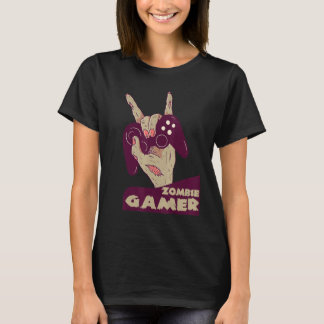 zombie gamer hand of grab with controller gaming c t shirt