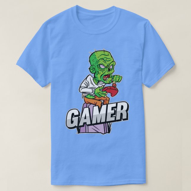 Zombie Gamer Lazy Halloween Costume Coola Videogam T Shirt (Design framsida)