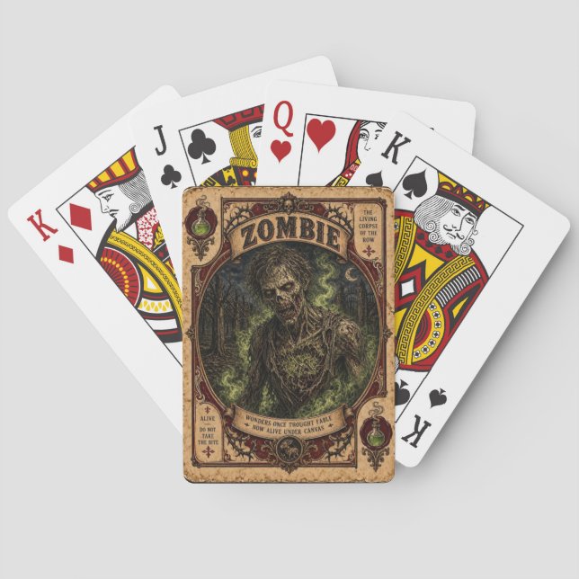 Zombie, gamla cirkusmonster casinokort (Baksidan)