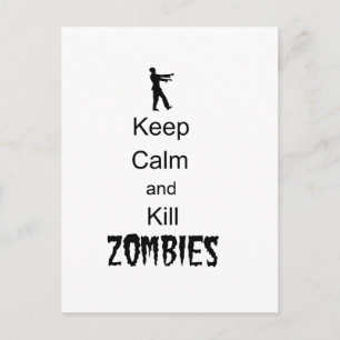 Zombie Gift Behålla Lugn och Döda Zombies Vykort