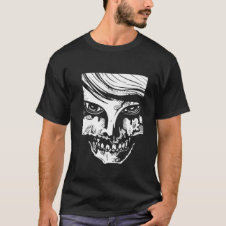 Zombie Girl Black Art Modern Trendig T Shirt