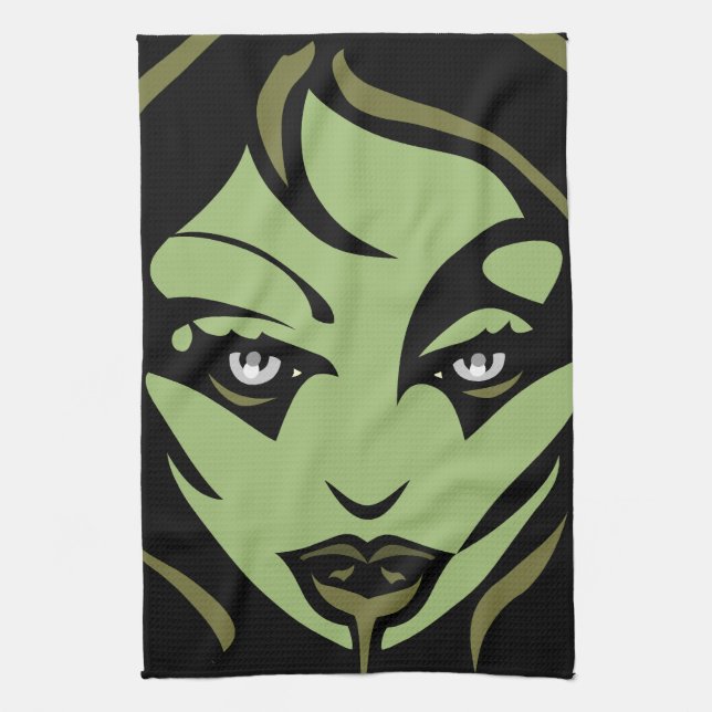 Zombie Girl Towel Coola Halloween Zombie Tea Towel Kökshandduk (Vertikal)