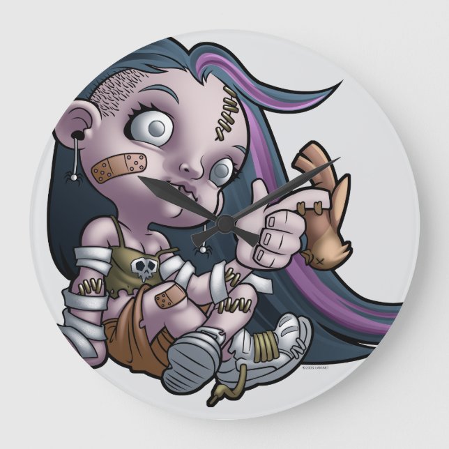 Zombie Girl Wall Clock Stor Klocka (Framsida)