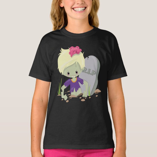 Zombie Girls Hanes TAGLESS® T-shirt (Framsida)