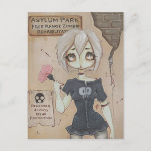 Zombie goth Girl Söt vycard-odöda Vykort