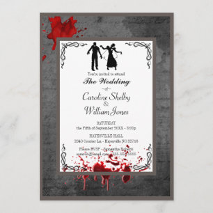 Zombie Gothic Elegant bröllop-inbjudan Inbjudningar