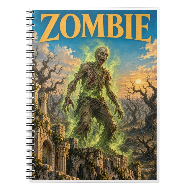 Zombie, gotisk fantasimonster anteckningsbok (Framsidan)