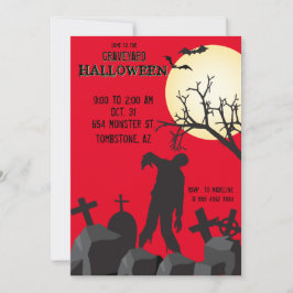 Zombie Graveyard Halloween fest Cemetic Inbjudningar