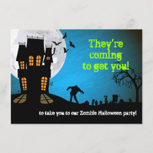Zombie Graveyard Halloween fest Inbjudningar