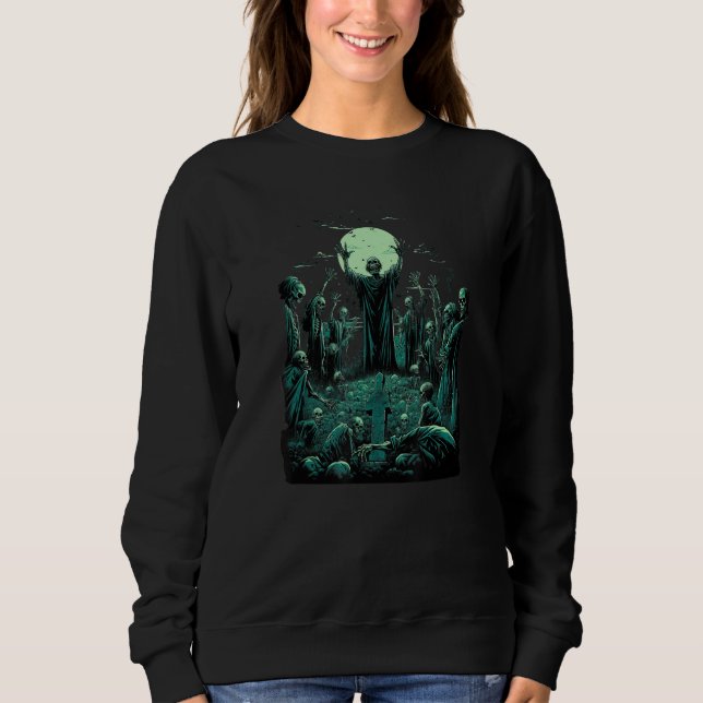Zombie Graveyard Moon Skeleton For Mom and Dad Boy T Shirt (Framsida)