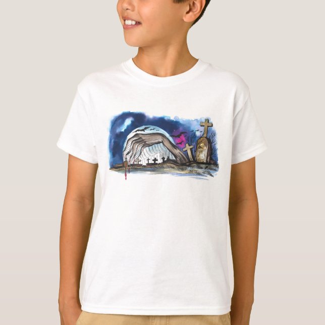 Zombie Graveyard T Shirt (Framsida)