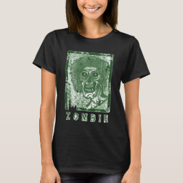 Zombie-Grönt White Distress T Shirt