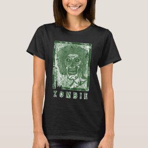 Zombie-Grönt White Distress T Shirt