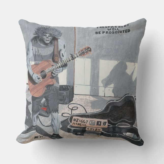 Zombie Guitar Musician Dekorativ kudde (Framsida)