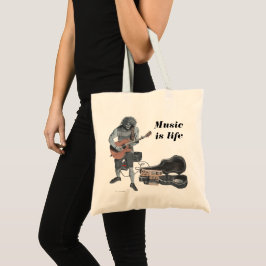 Zombie Guitar Musician Fantasy Art Budget Tote Bag Tygkasse