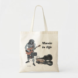 Zombie Guitar Musician Fantasy Art Budget Tote Bag Tygkasse