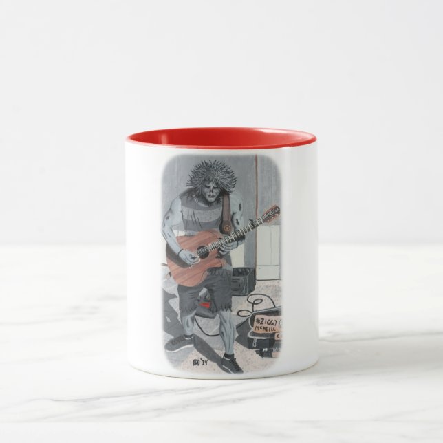 Zombie Guitar Musician Fantasy Art Coffee Mugg (Center)