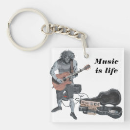 Zombie Guitar Musician Life Keychain