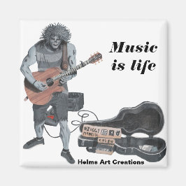 Zombie Guitar Musician Life Magnet