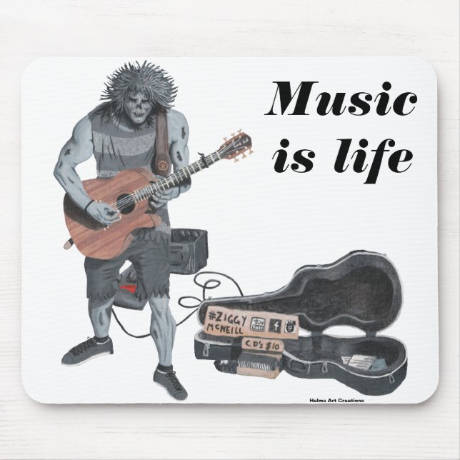 Zombie Guitar Musician Life Mousepad Musmatta (Framsidan)