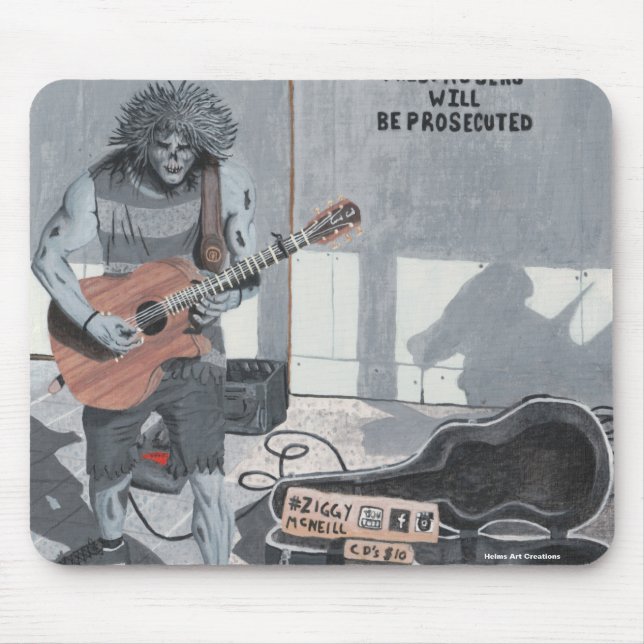 Zombie Guitar Musician Mousepad Musmatta (Framsidan)