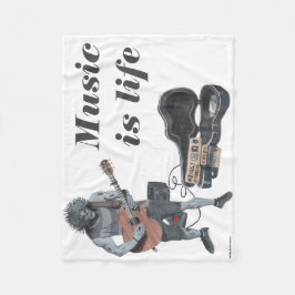 Zombie Guitar Sten Musician Fantasy Art Blanket Fleecefilt