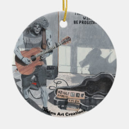 Zombie Guitar Sten Musician Fantasy Art Ornament
