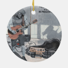 Zombie Guitar Sten Musician Fantasy Art Ornament