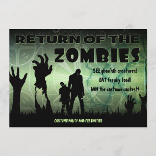 Zombie Halloween Apocalypse Movie Poster Inbjudan