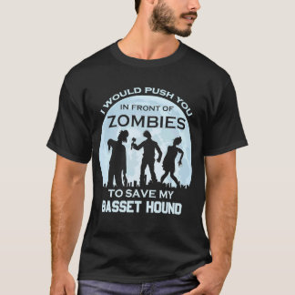 Zombie Halloween Basset Hound Pet T Shirt
