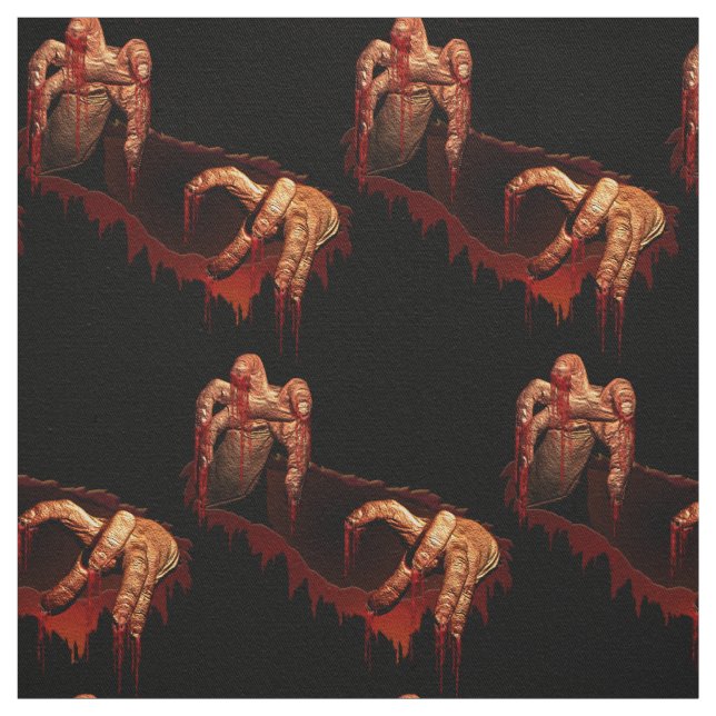 Zombie Halloween Fabric Anpassningsbar Halloween F Tyg (Provkarta)