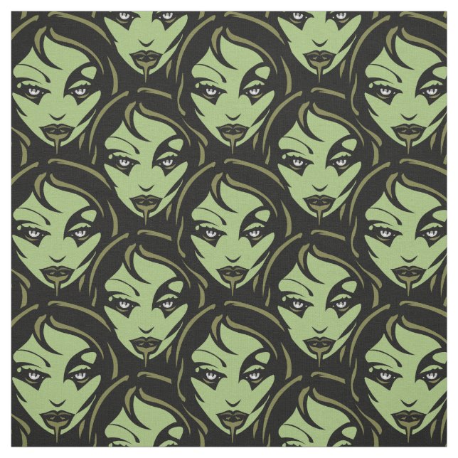 Zombie Halloween Fabric Halloween Fabrics Anpassni Tyg (Provkarta)