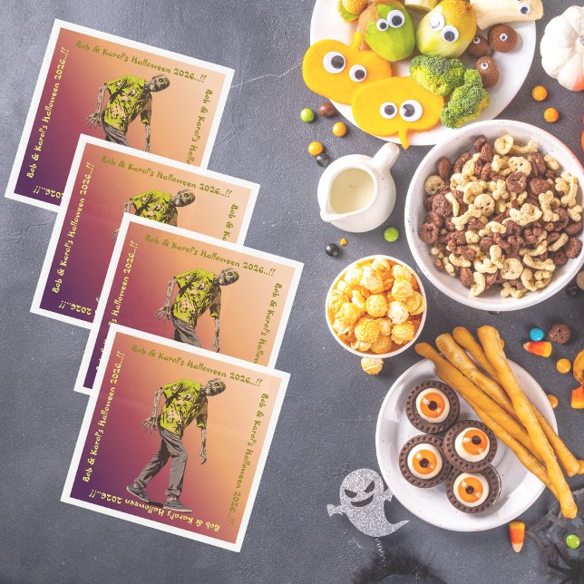 Zombie Halloween fest Pappersservett (Zombie Halloween Party Napkins)