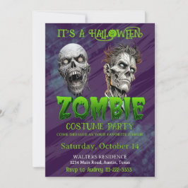 Zombie Halloween-fest Skelett Apokalyps Läskig Inbjudningar