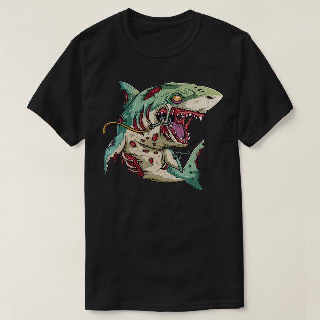 Zombie Halloween fest-utskänkningsgåva för surfare T Shirt (Design framsida)