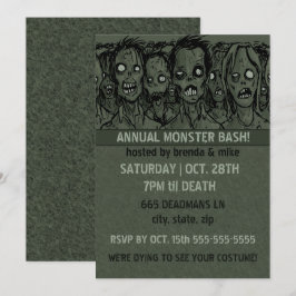 Zombie Halloween Inbjudningar