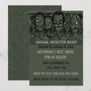 Zombie Halloween Inbjudningar