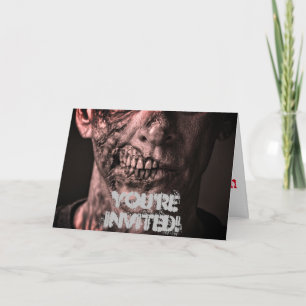 Zombie Halloween-inbjudningskort Inbjudan