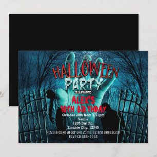 Zombie Halloween-kostymfestinbjudningar Inbjudningar