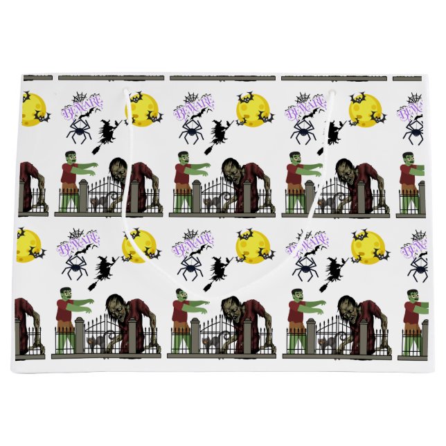 Zombie Halloween Land Large Gift Bag (Framsidan)