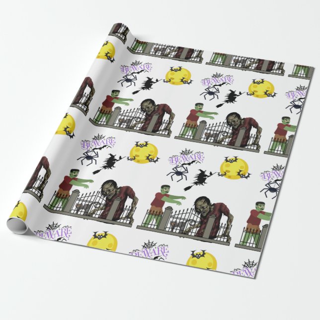 Zombie Halloween Land Wrapping Papper Presentpapper (Utrullad)
