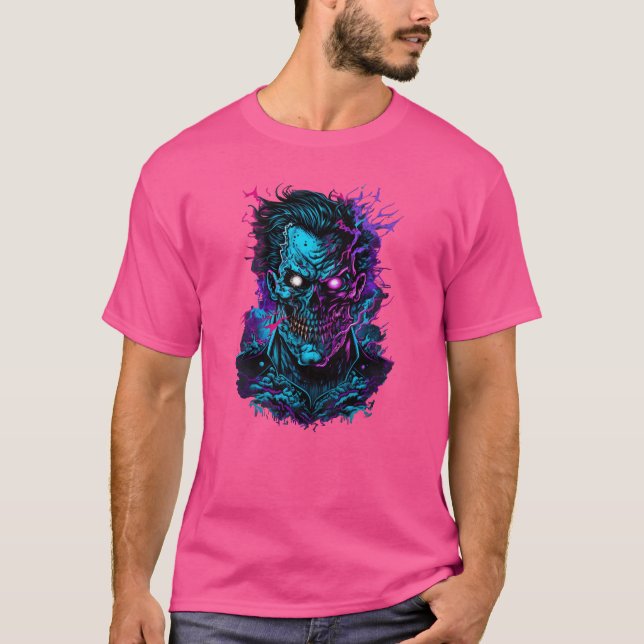 zombie halloween-presentens vintage t shirt (Framsida)